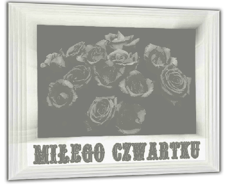 Kartka z różami miłego czwartku